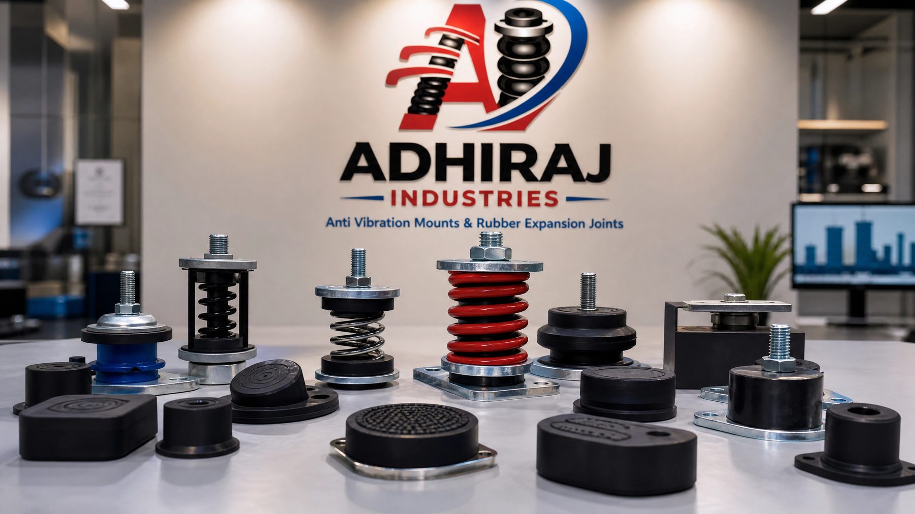 Adhiraj Industries manufacturing floor with technicians working on rubber expansion joints